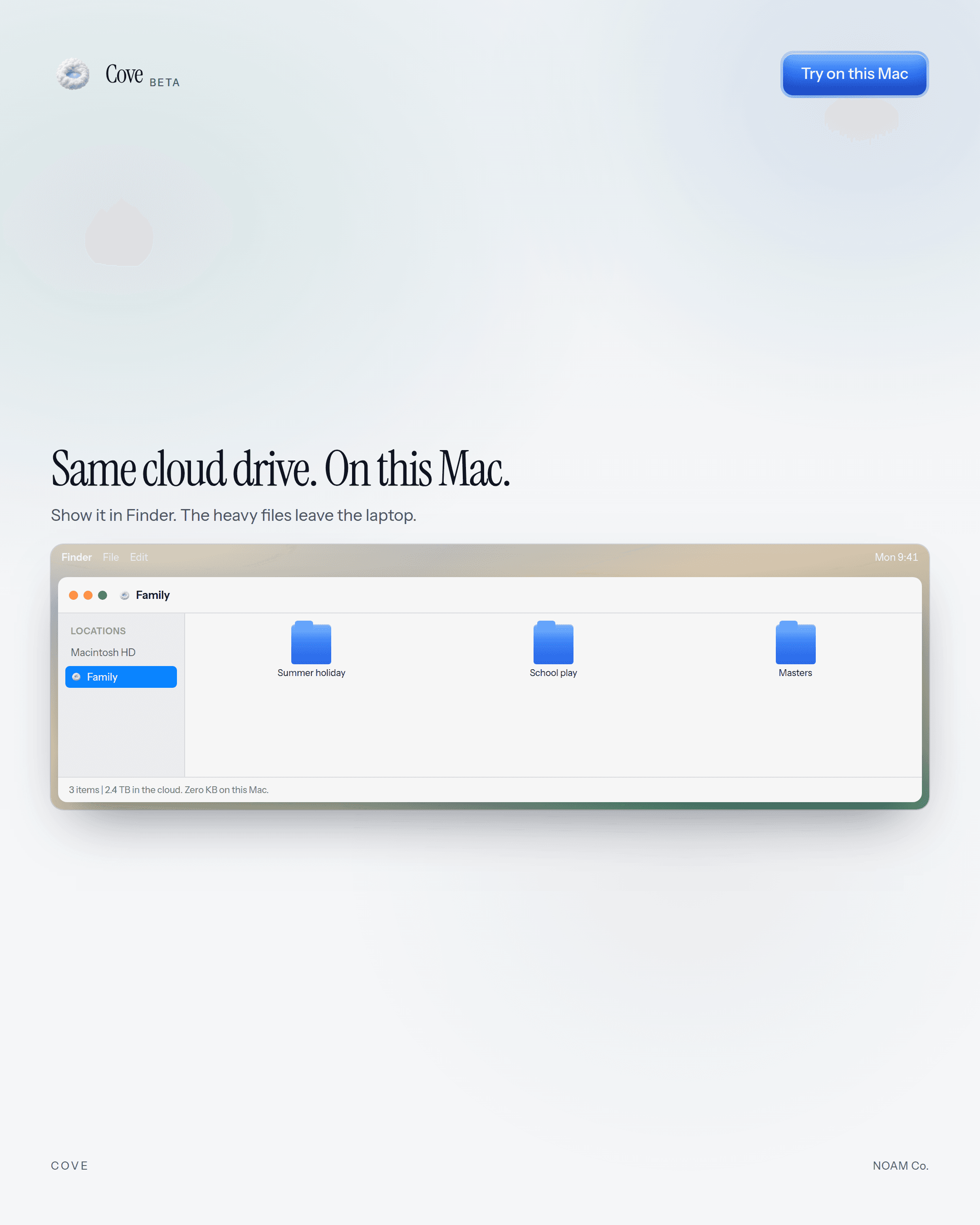 Cove drive shown in Finder on a Mac